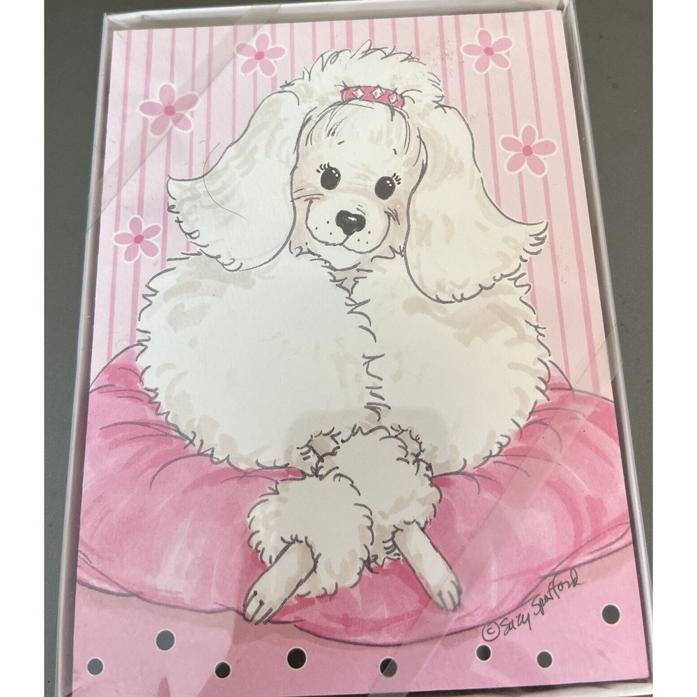 Suzy's Zoo Blank Cards Poodle Dog Pack of eight with Envelopes
